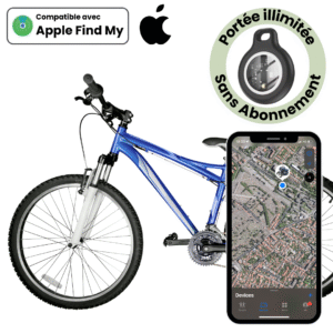 Traceur GPS pour Vélo sans Abonnement - Compatible avec l'Application Localiser d'Apple iOS